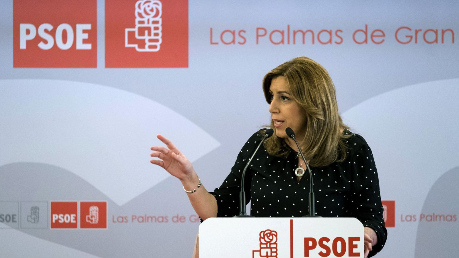 Foto: La presidenta de la Junta de Andalucía y candidata a secretaria general del PSOE, Susana Díaz, el pasado fin de semana en Las Palmas. (EFE)