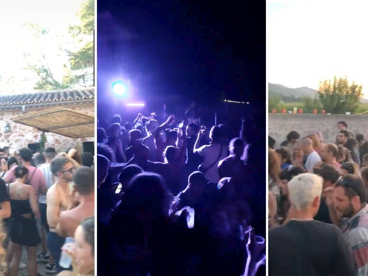 Foto: Tres ejemplos de fiestas privadas organizadas en Baleares este verano.