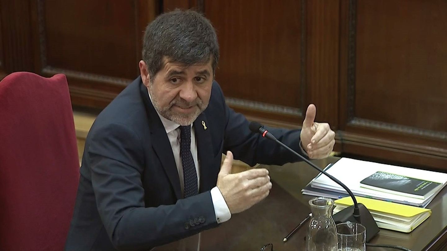 Jordi Sànchez durante su declaración en el juicio del 'procés'. (EFE)