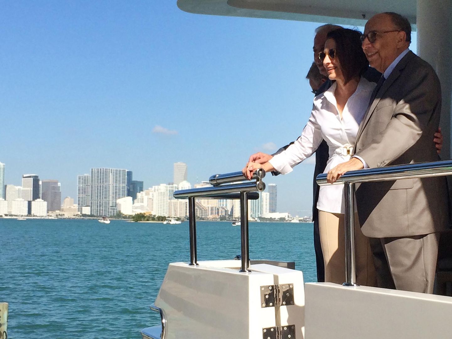 Gloria Estefan llega al Miami Marine Stadium, en 2014. (Reuters)