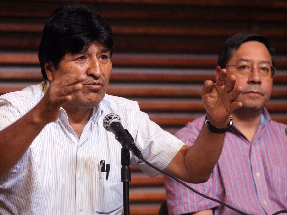 Foto: El expresidente de Bolivia Evo Morales y el candidato presidencial Luis Arce. (EFE)