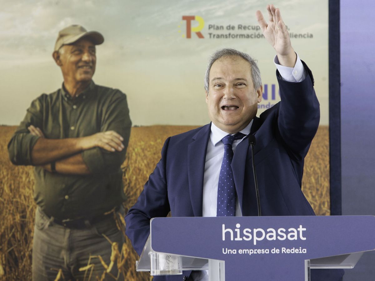 Foto: Jordi Hereu en un reciente acto como presidente de Hispasat. (EFE)