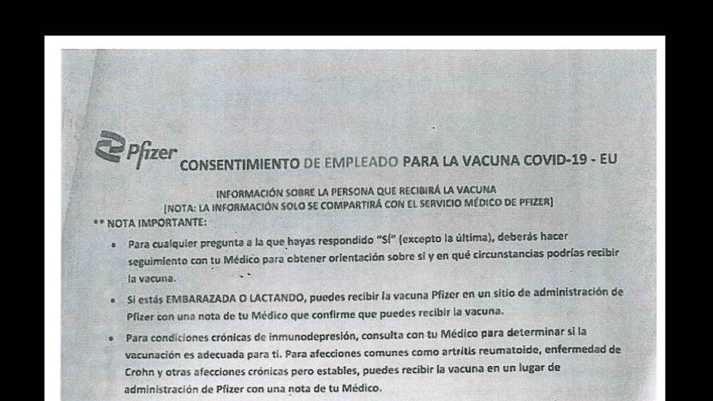Documento confidencial de Pfizer España informando sobre la campaña privada de vacunación. (EC)