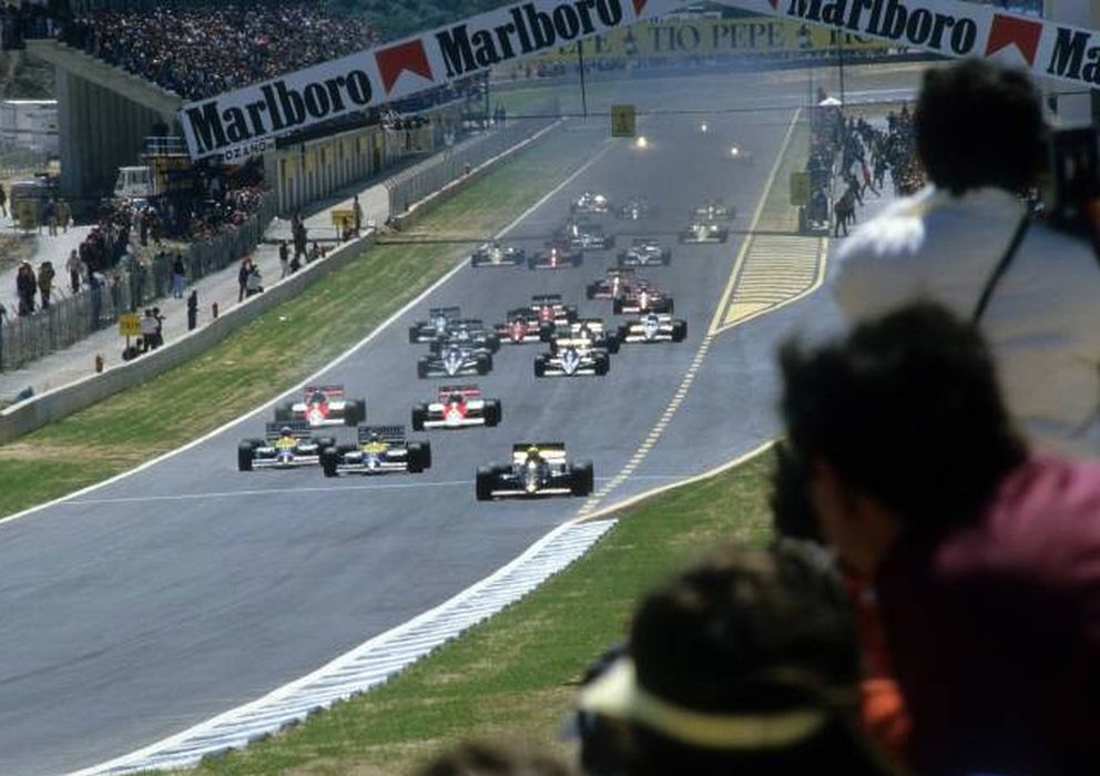 Foto: Salida del GP de España de 1986 en Jerez.