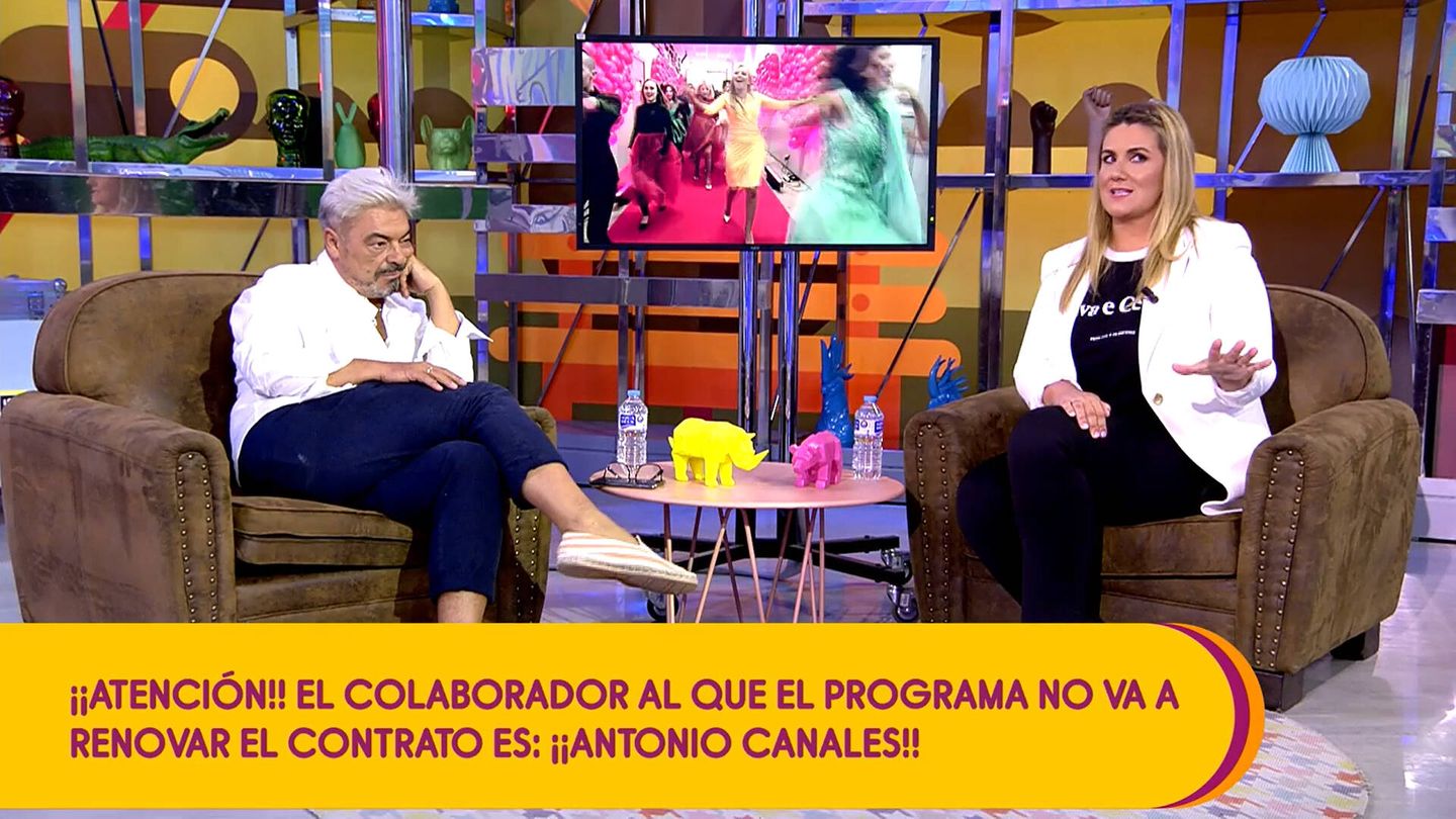 Antonio Canales y la presentadora Carlota Corredera. (Mediaset)