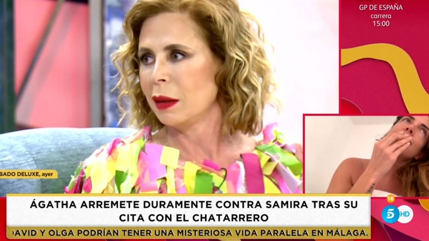 Samira Jalil y Ágatha Ruiz de la Prada, en 'Socialité'. (Telecinco).