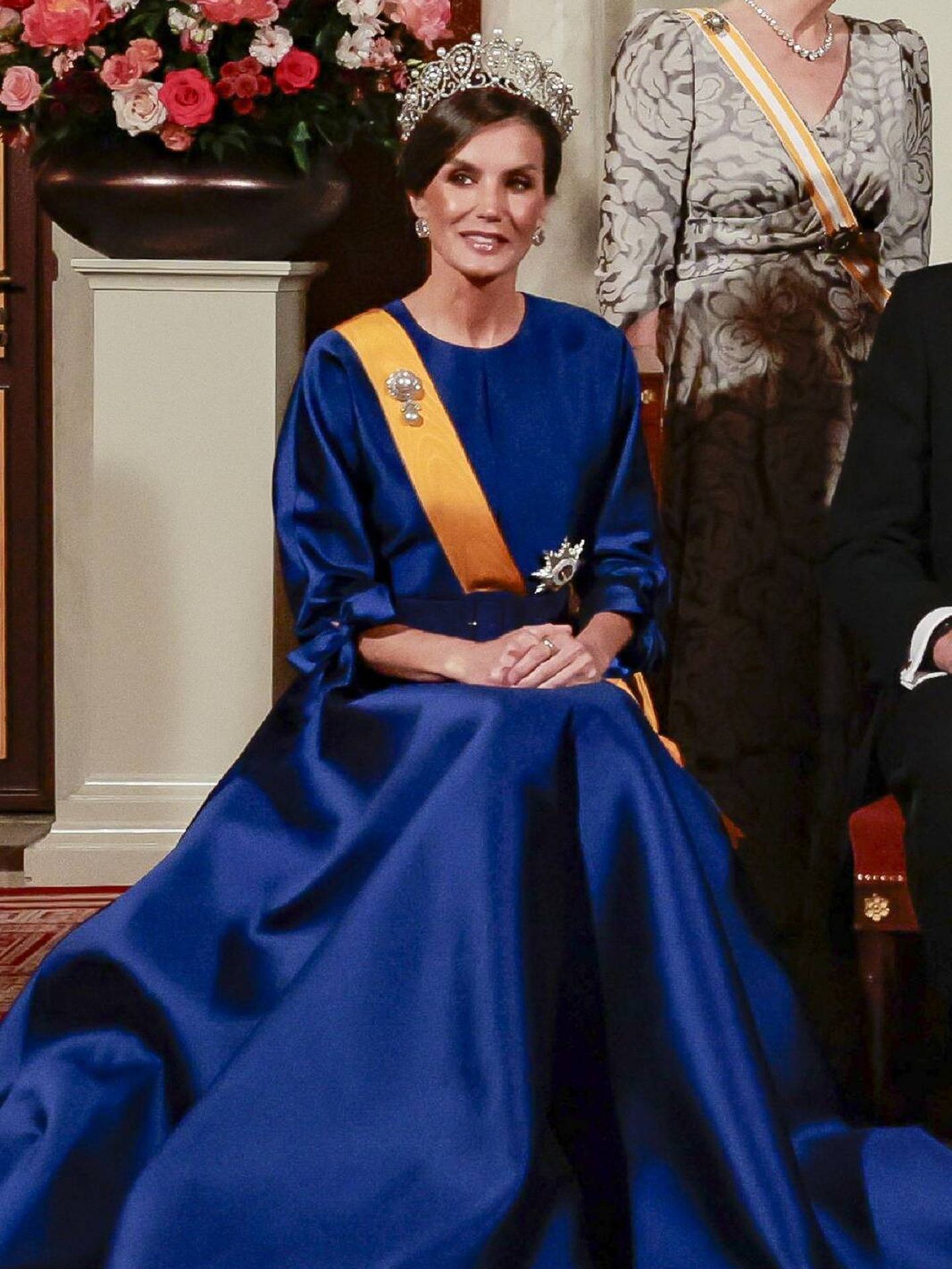 La reina Letizia con vestido de The 2nd Skin. (Gtres)