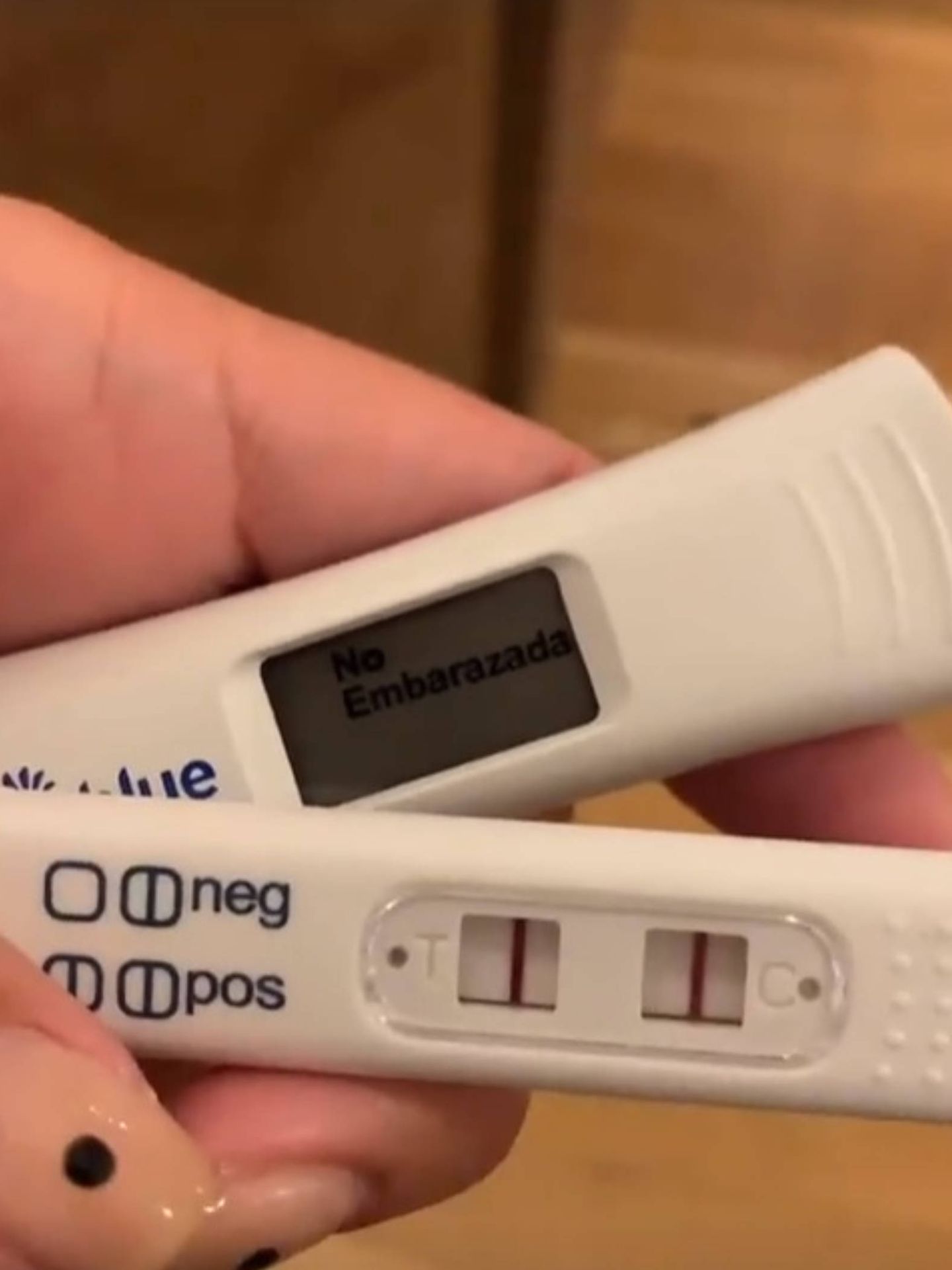 El segundo test de Anabel era claro, no está embarazada. (Instagram @anabelpantoja00)