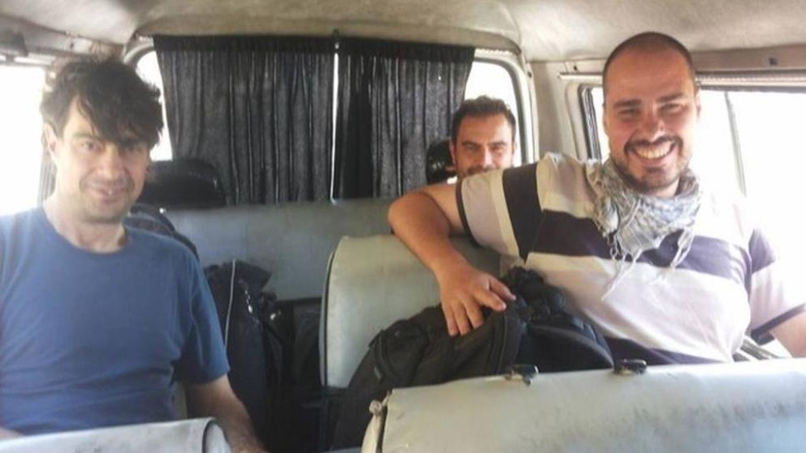 Foto: Los tres periodistas recién liberados en una imagen de archivo.