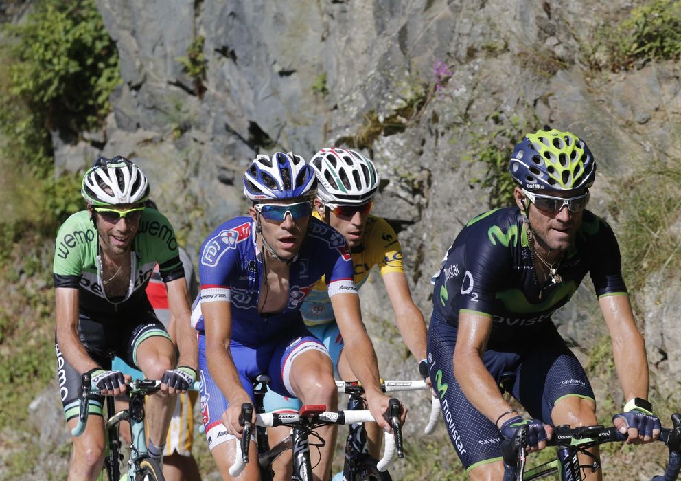 Foto: Valverde se juega el podio con Pinot y Peraud (AP)