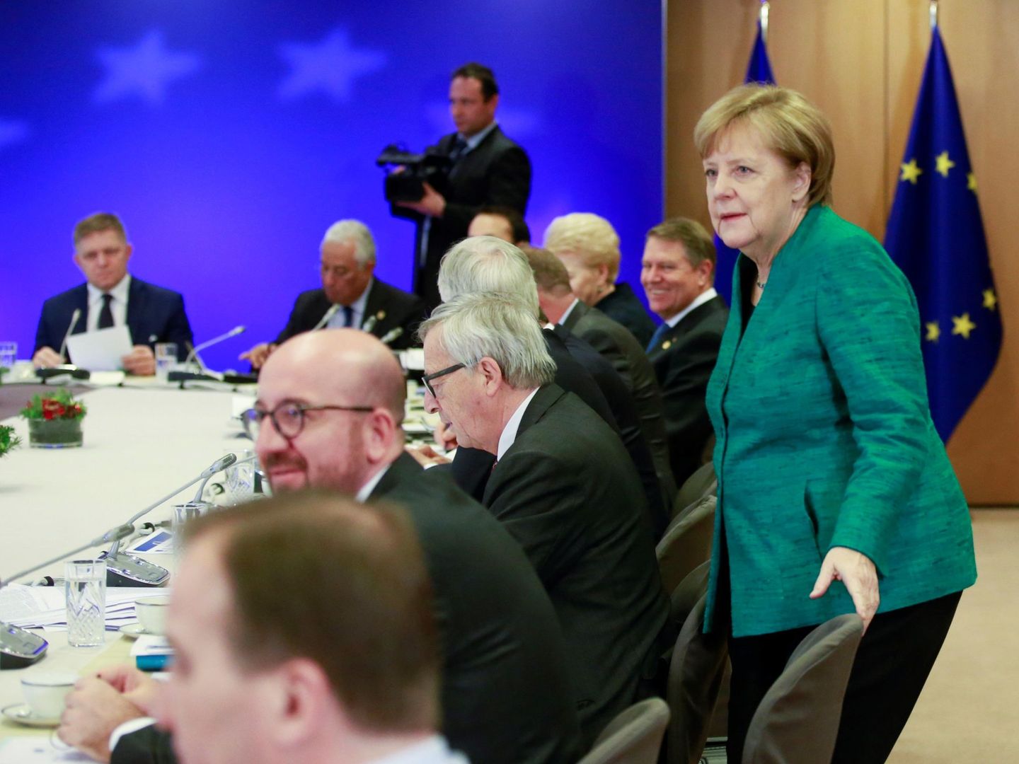 La canciller Angela Merkel durante la cumbre europea en Bruselas. (EFE)