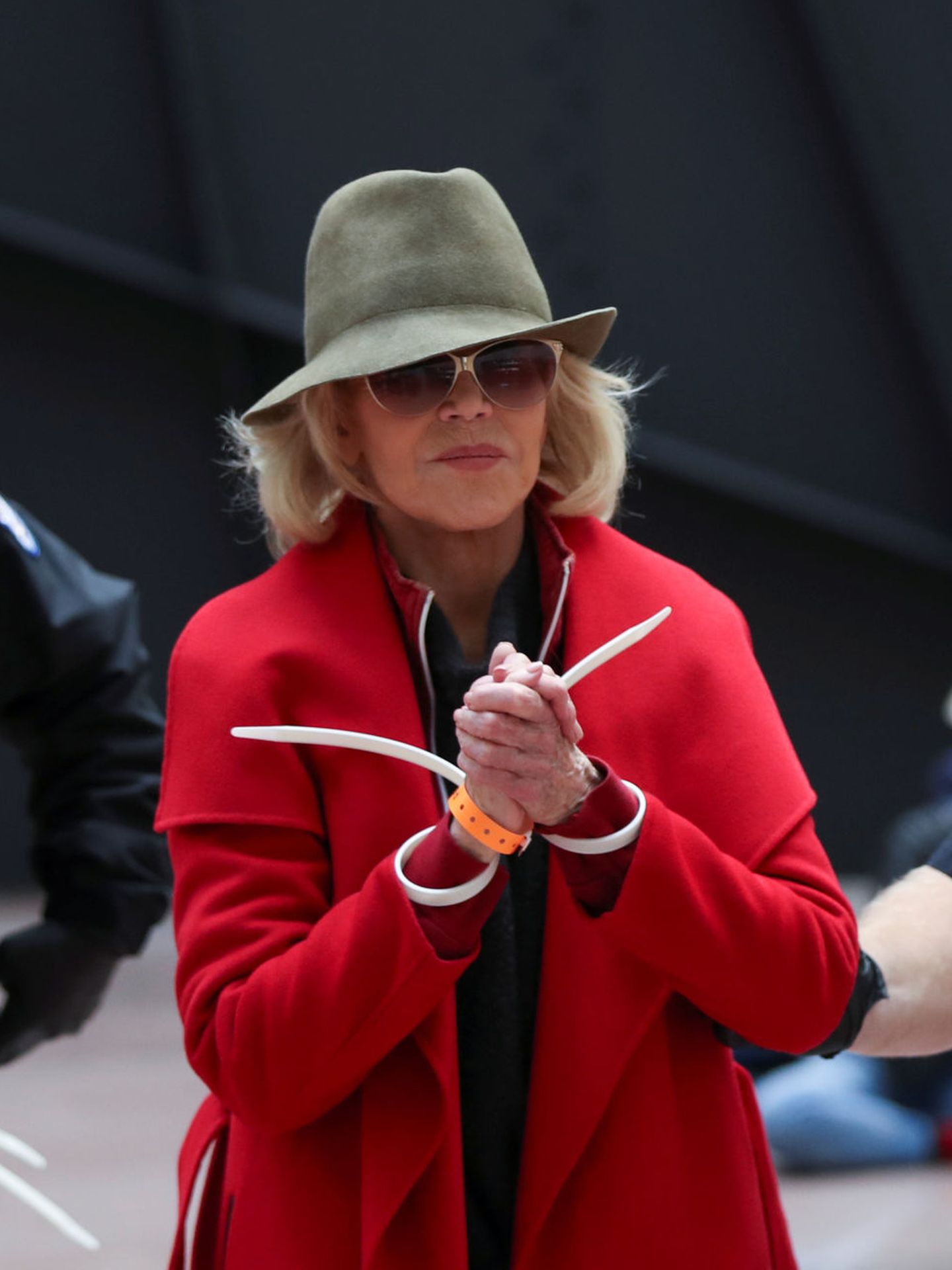 Jane Fonda es arrestada en Washington, D.C. en 2019. (Reuters/Siphiwe Sibeko)