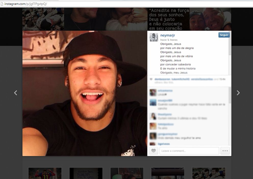 Foto: Neymar en la foto que ha publicado en sus redes sociales (Instagram: neymarjr).