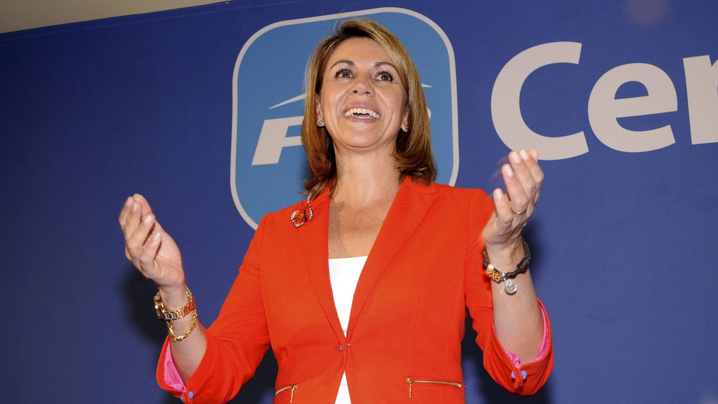 María Dolores de Cospedal celebrando su victoria en 2011. Foto: EFE.