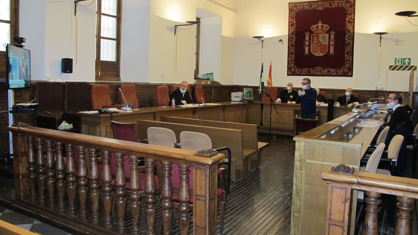 La Audiencia de Granada celebró el viernes el primer juicio por videoconferencia múltiple. (EFE)