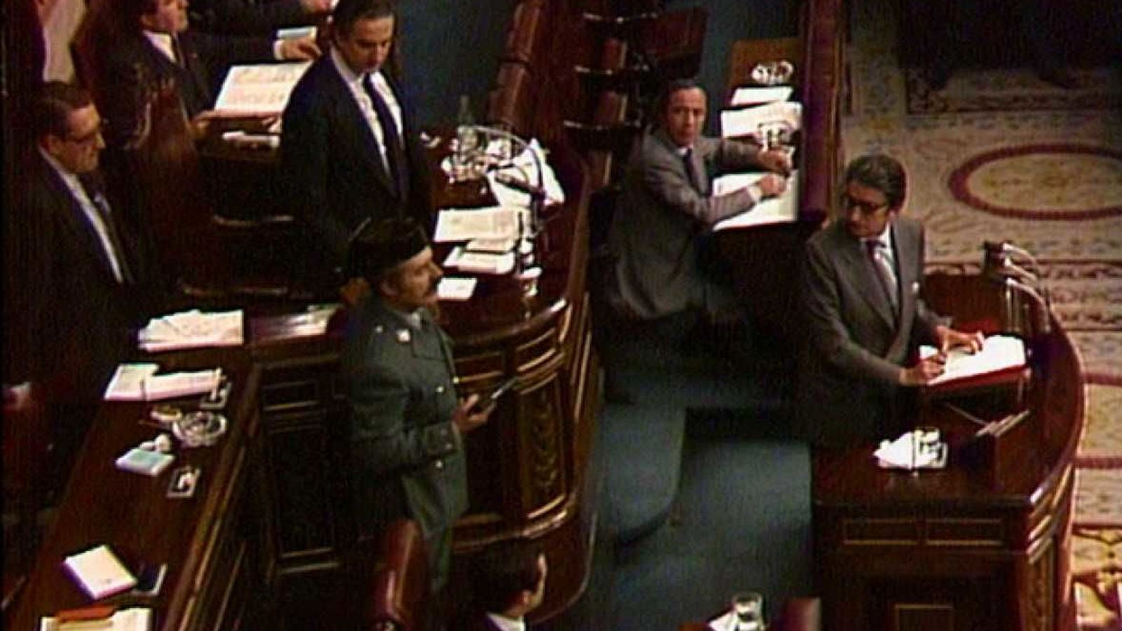 Foto: Un momento del intento de golpe de Estado del 23 de febrero de 1981.