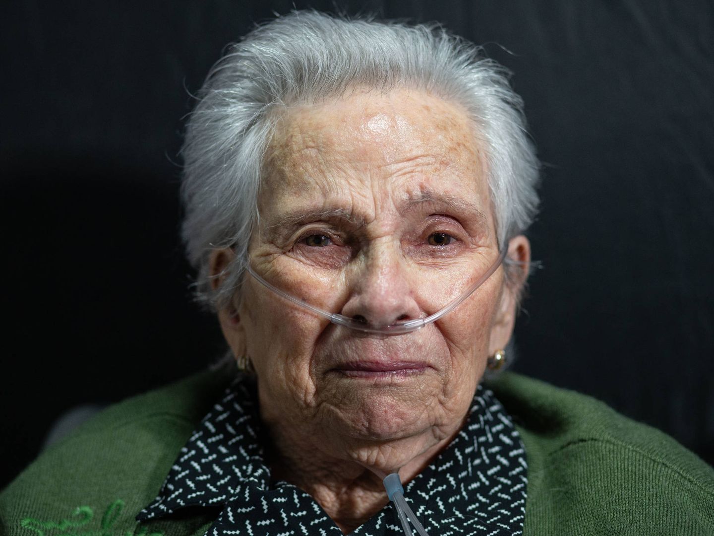 Marina Gómez, de 86 años, en la Residencia Virgen de Luna. (Fernando Ruso)