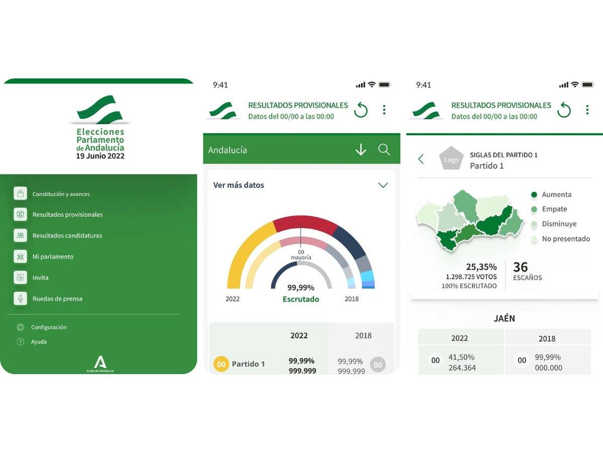 Foto: Aplicación 19J Elecciones Andalucía 2022. (Google Play Store)