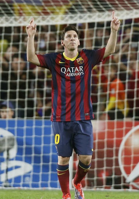 Foto: Messi celebra un gol marcado con el Barcelona