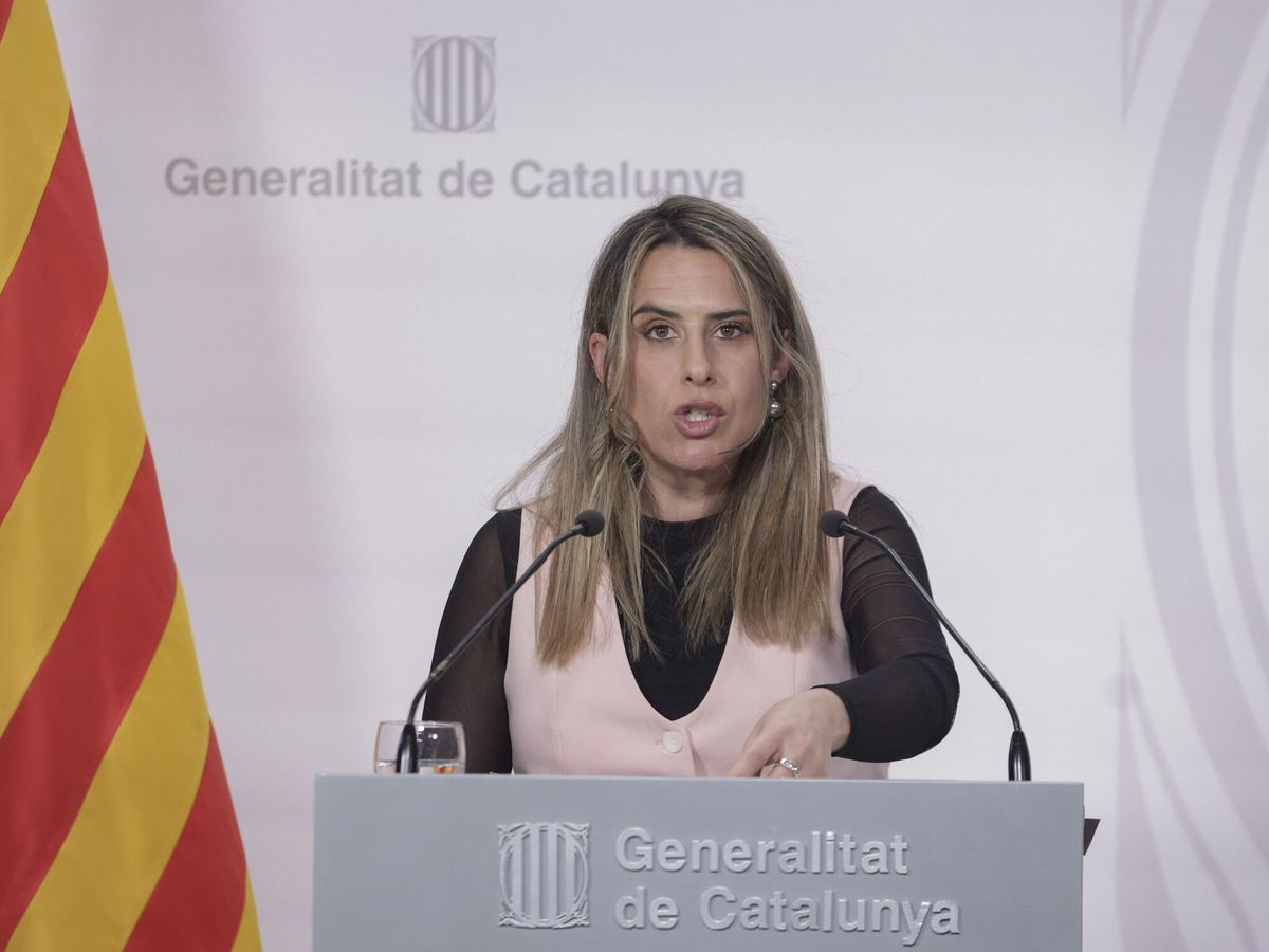 Foto: La portavoz del Govern, Patrícia Plaja, durante la rueda de prensa. (EFE/Quique García)