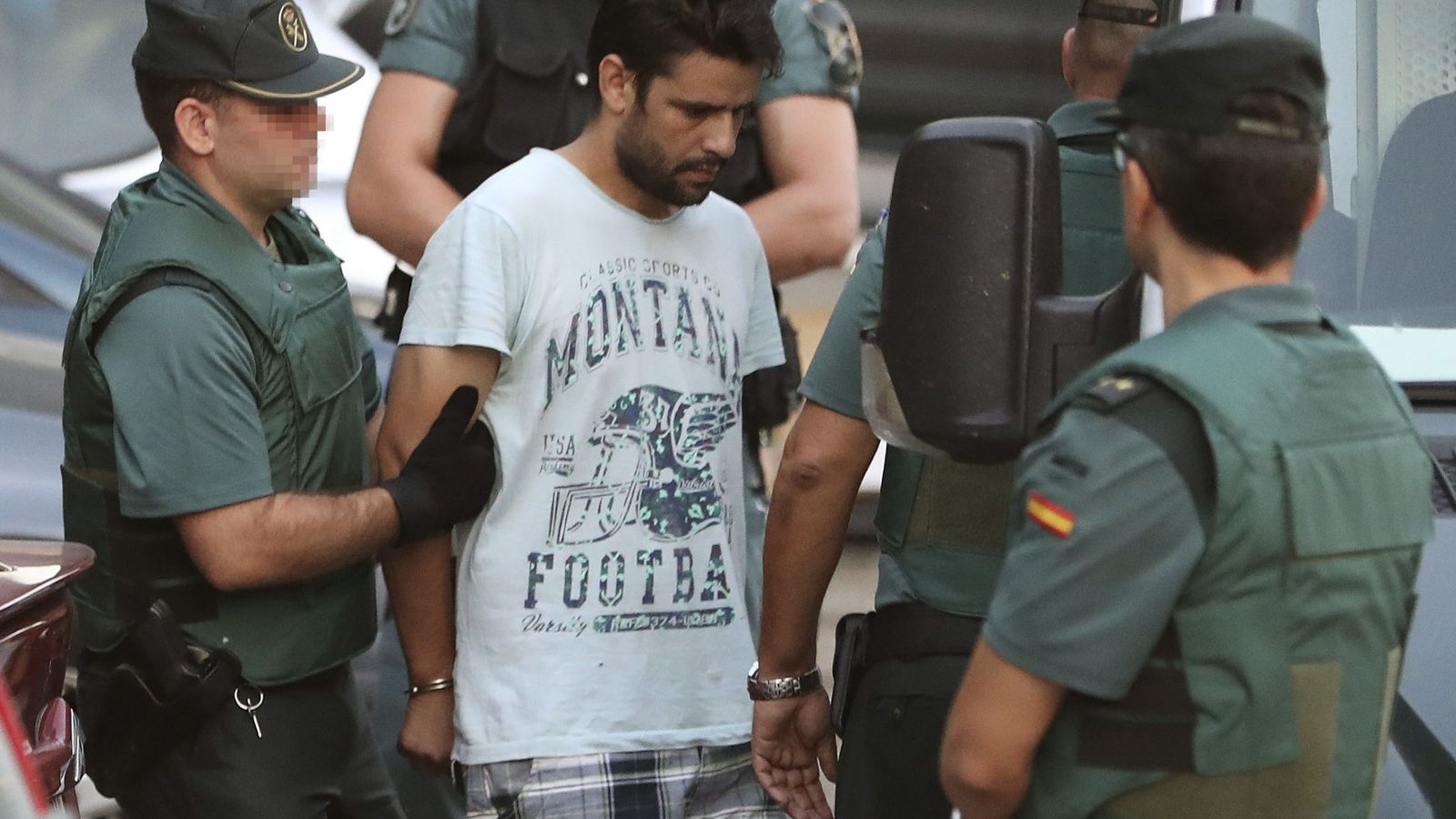 Foto: El detenido Salah El Karib fue conducido este martes por la Guardia Civil a la Audiencia Nacional. (EFE)