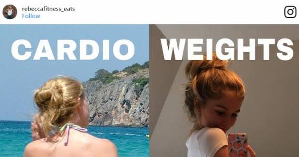 Foto: Antes y después de hacer pesas. (Instagram)