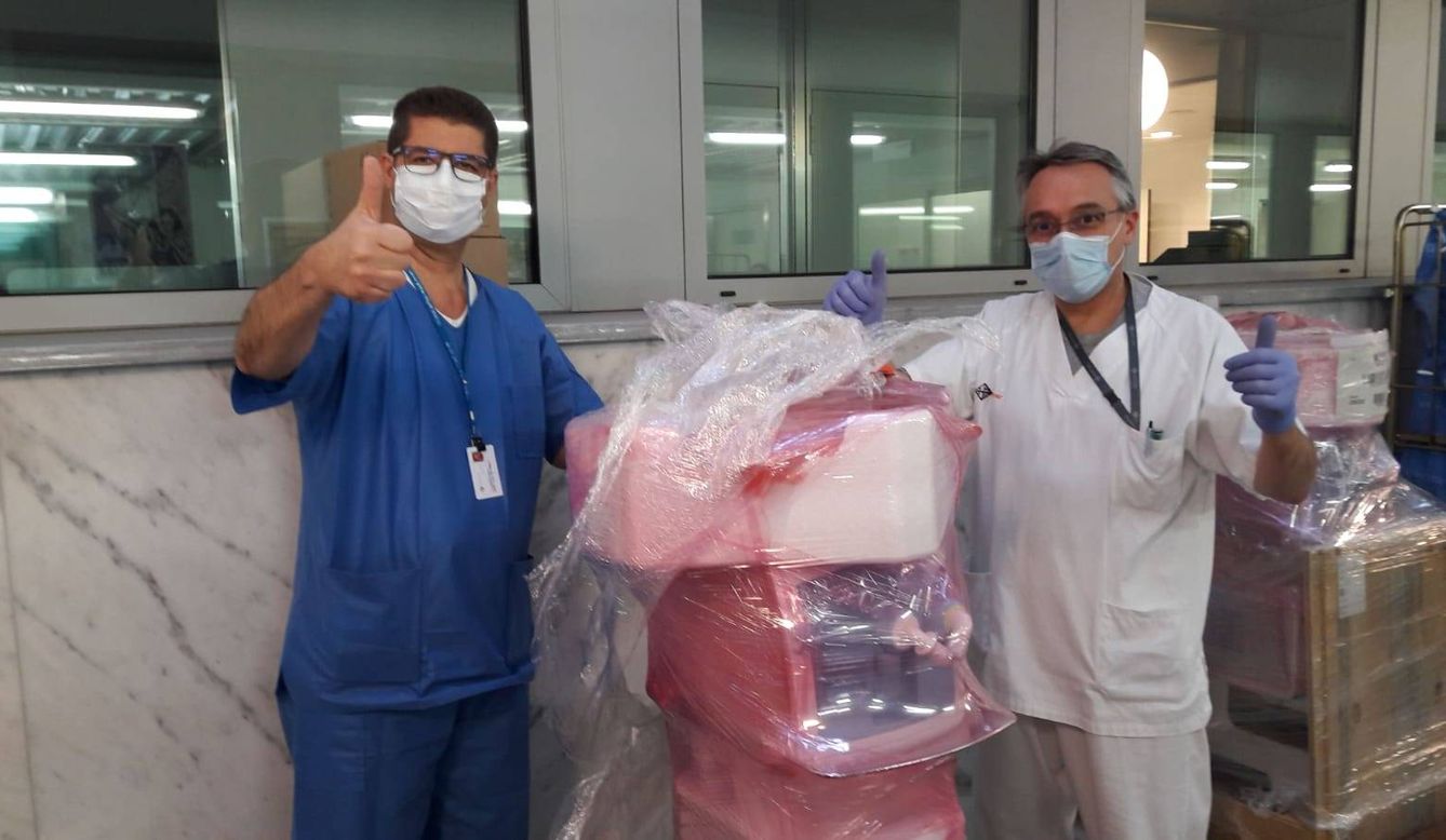 Trabajadores sanitarios de Cataluña agradecen la entrega de respiradores