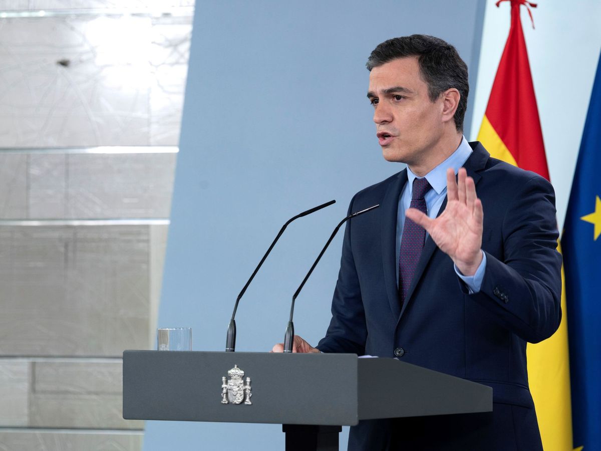Foto: El presidente del Gobierno, Pedro Sánchez, en una comparecencia. (EFE)