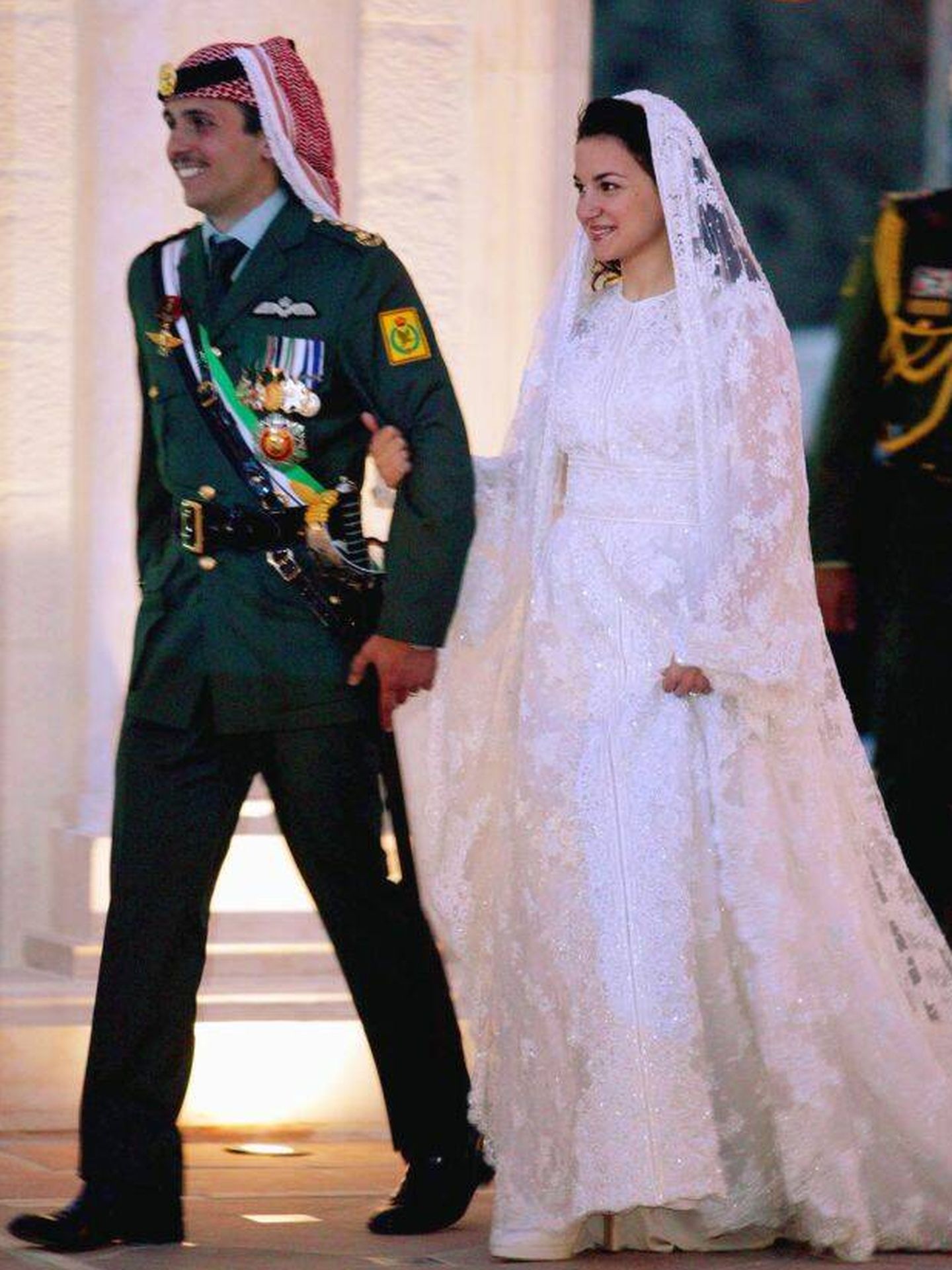 La primera boda del príncipe Hamzah, a la que acudieron Felipe y Letizia. (Getty)