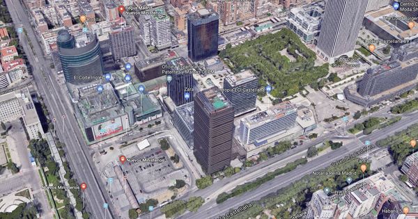 Foto: Terrenos donde El Corte Inglés ampliará su actual centro de Nuevos Ministerios. (Google Maps)