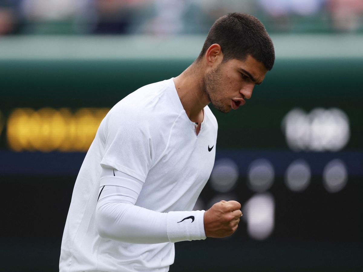 Foto: Carlos Alcaraz en Wimbledon. (Reuters)
