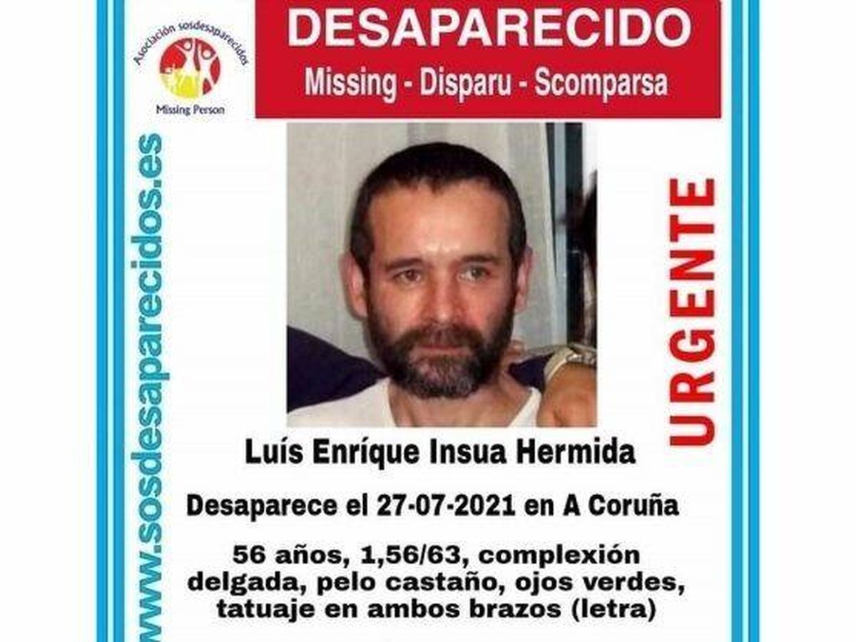 Foto: El desaparecido en A Coruña. Foto: SOS Desaparecidos