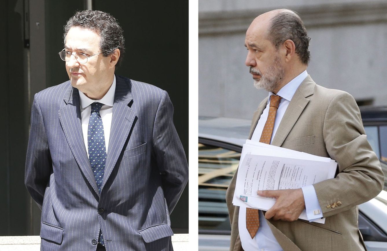 Fotografía de archivo de Mariano Herrera (i), director general de supervisión del Banco de España, y de su número dos, Pedro Comín (d). (EFE)