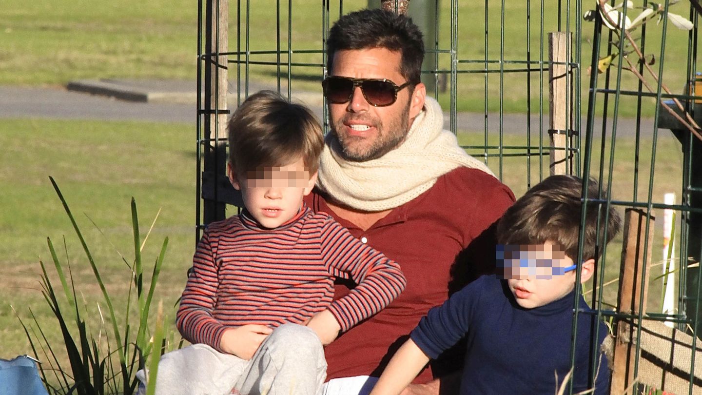 Ricky Martin y sus hijos Mateo y Valentino en Australia (I.C.)