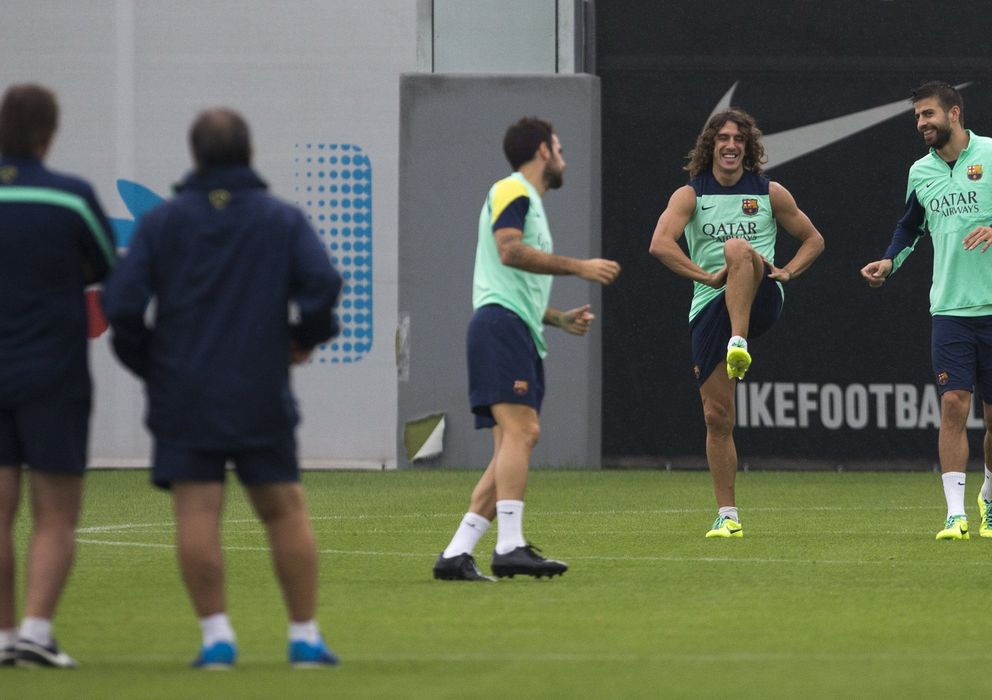 Foto: Carles Puyol, durante un entrenamiento con el Barcelona.