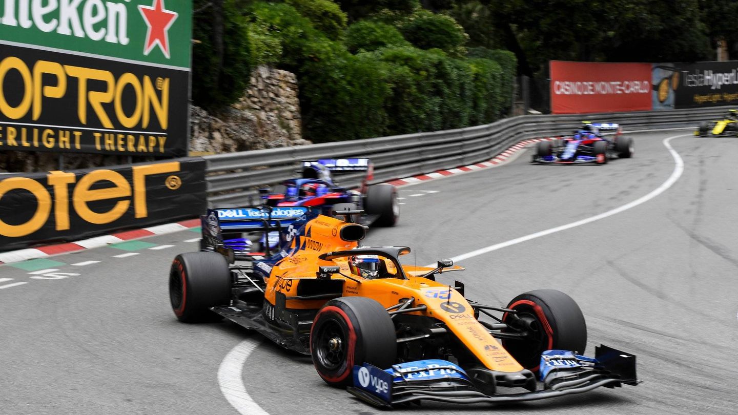 Carlos Sainz, remontando en el GP de Mónaco. (McLarenF1)