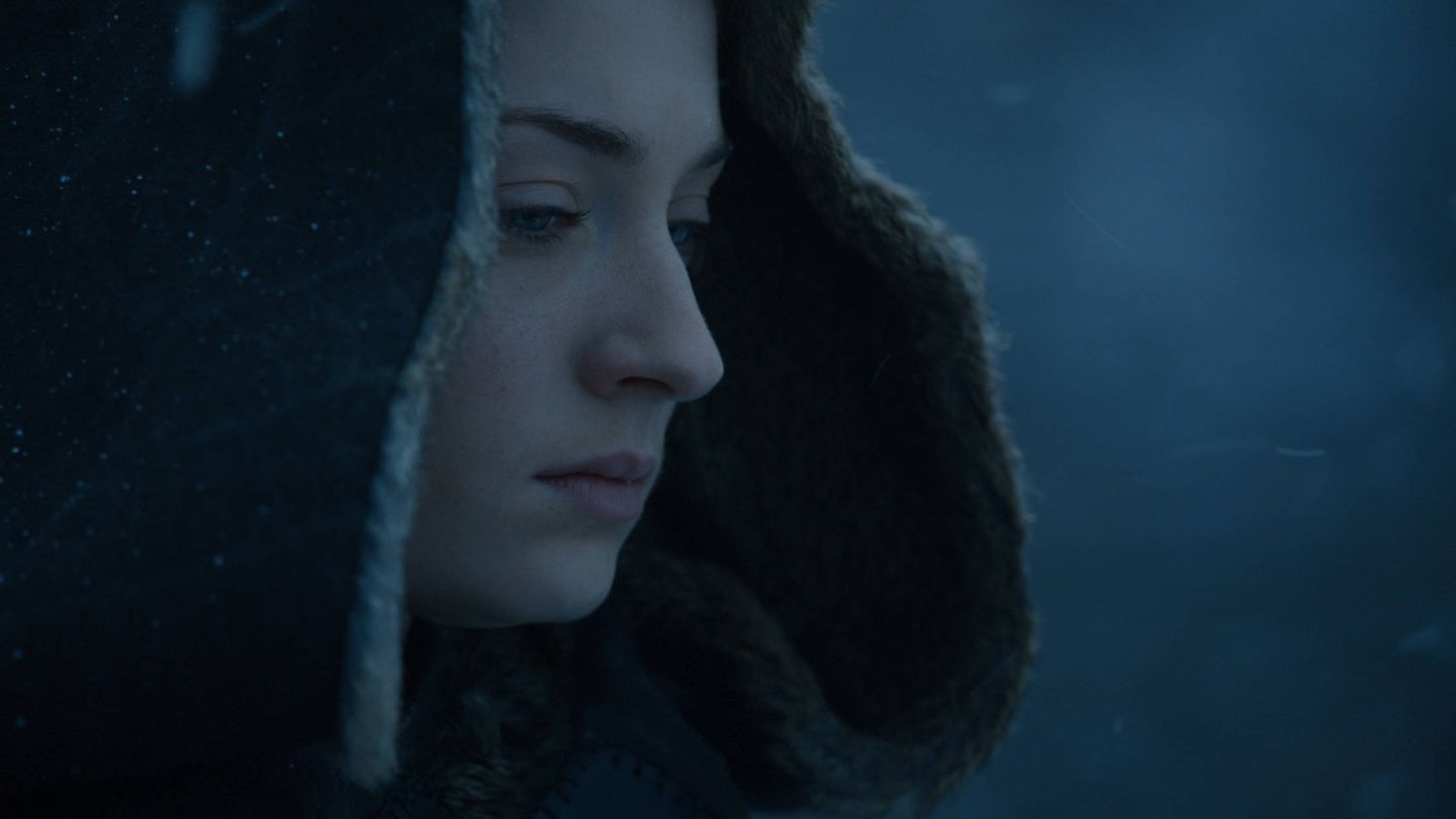 Sansa Stark meditando sobre su futuro en Invernalia