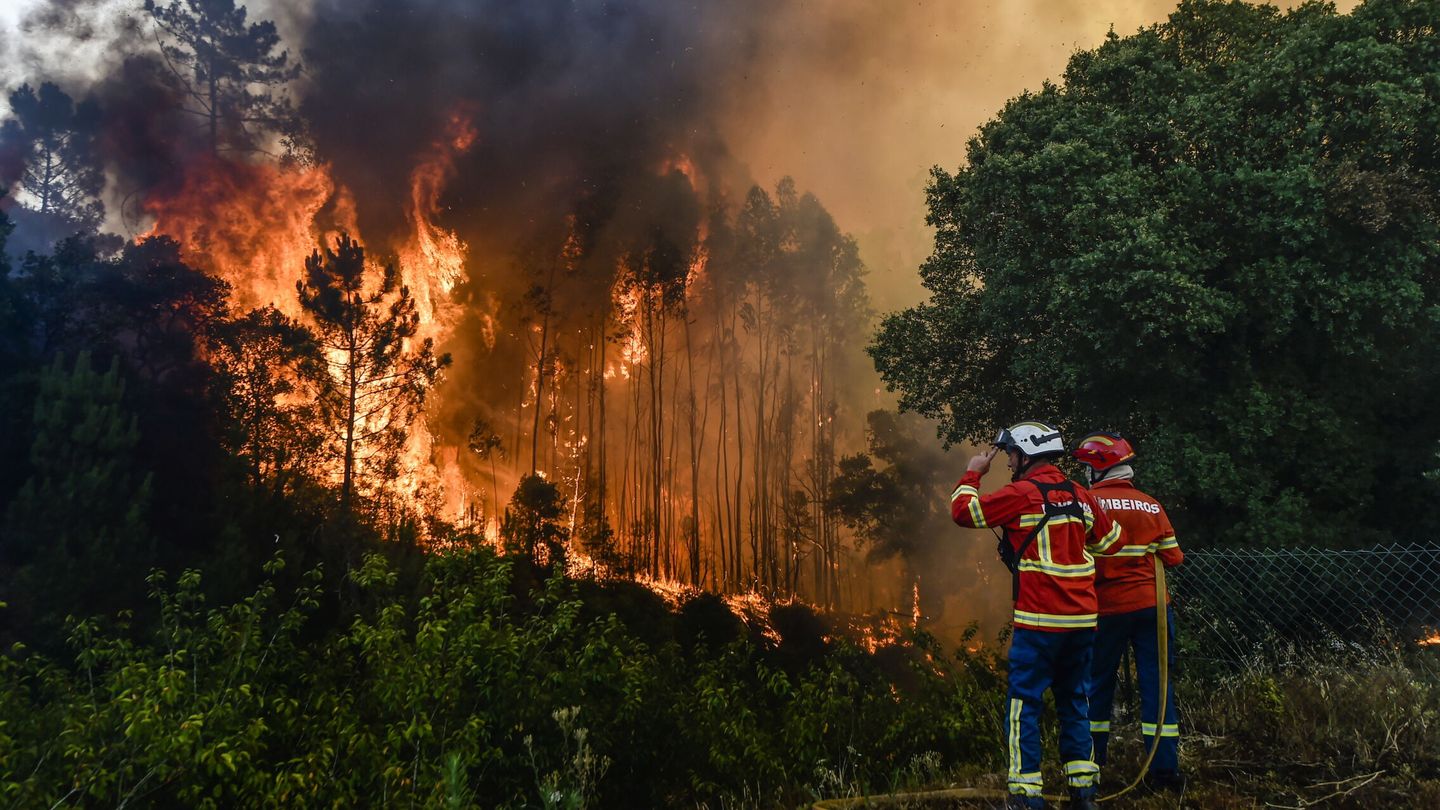 Incendio forestal de Lavradio, Portugal. (EFE/Nuno André Ferreira)  