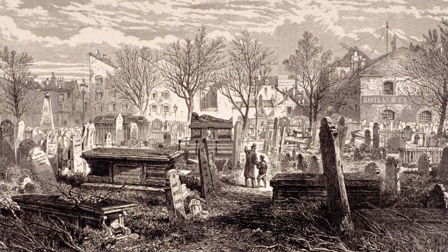 Cementerio de Bunhill Fields, Finsbury, Londres, 1866