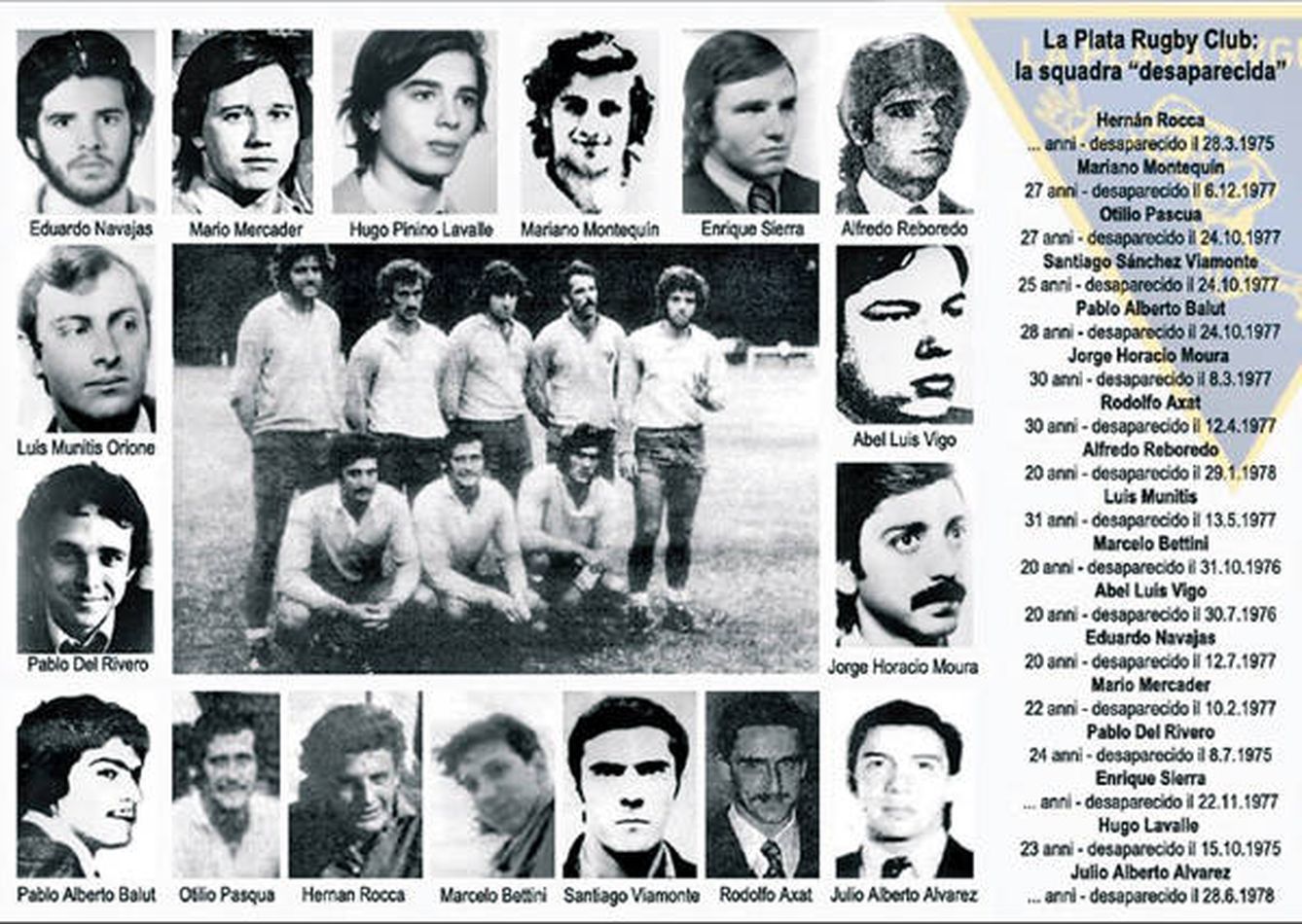 Imagen de desaparecidos del La Plata R.C. durante la dictadura argentina.