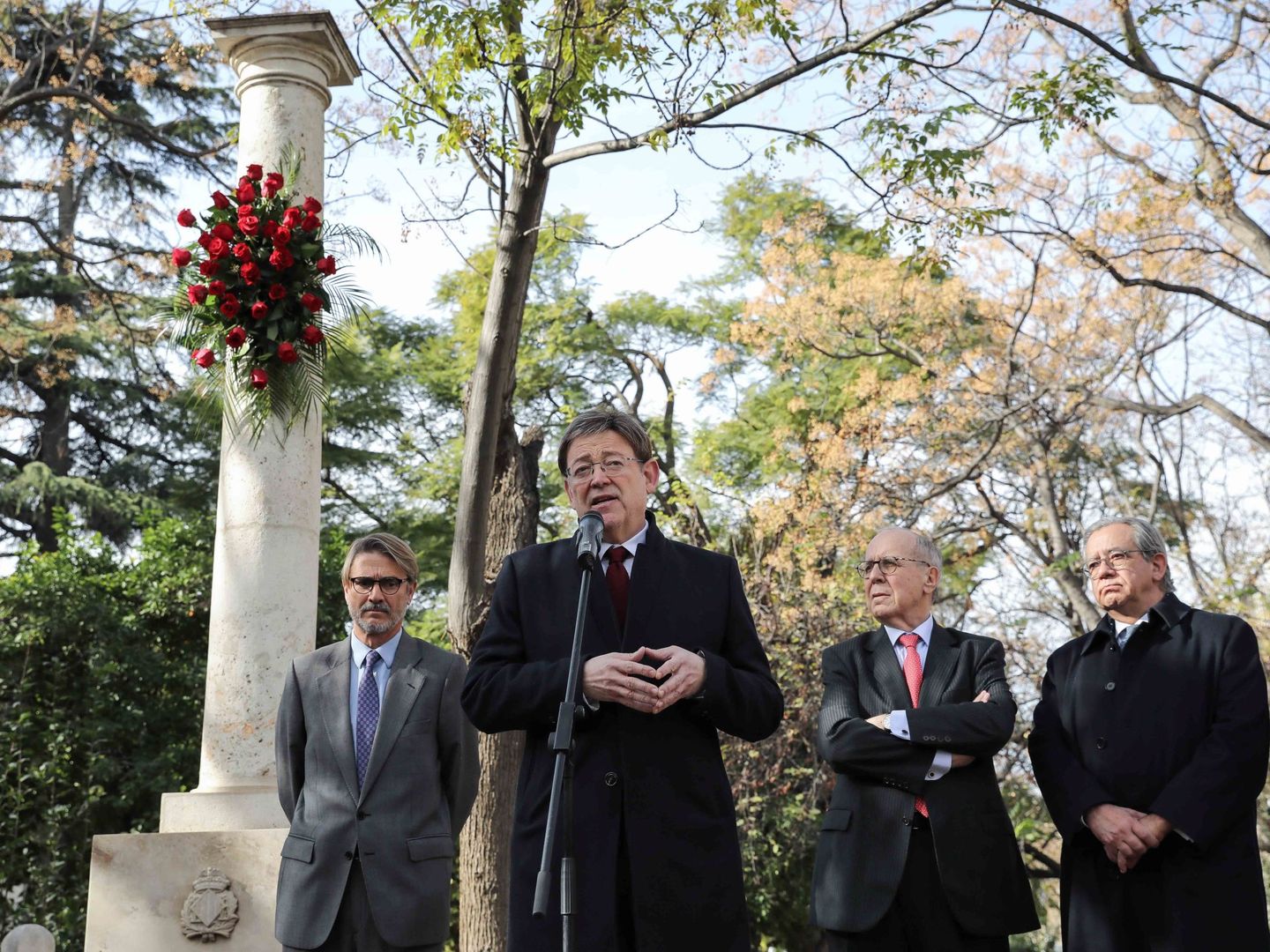 El president de la Generalitat, Ximo Puig, en un homenaje a Manuel Broseta, asesinado por ETA. (EFE)