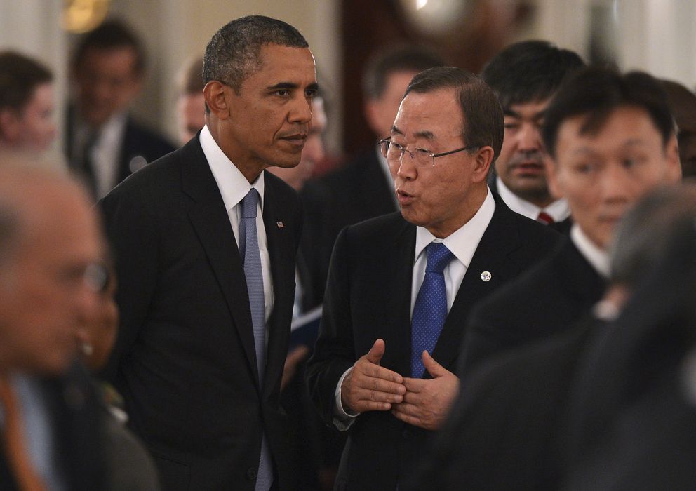 Foto: Barack Obama conversa con el secretario general de la ONU, Ban Ki-moon, durante la cumbre. (Reuters) 