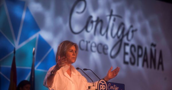 Foto: La secretaria general del Partido Popular, María Dolores de Cospedal, durante su intervención en la inauguración de la Convención Nacional del PP. (EFE)