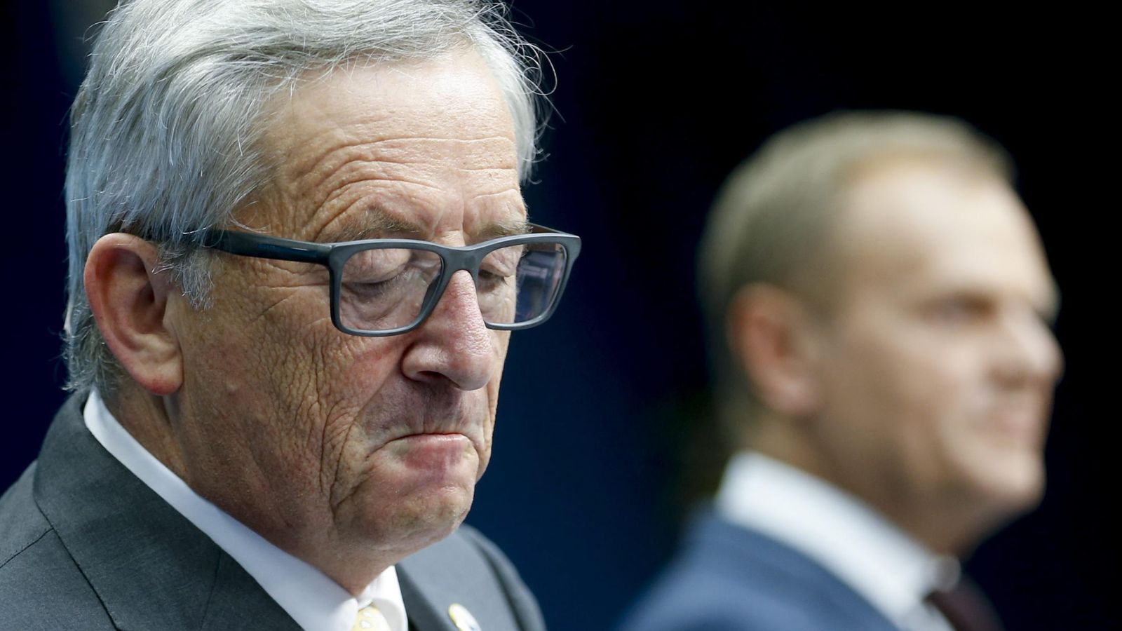 Foto: Juncker durante la rueda de prensa de anoche (Efe).