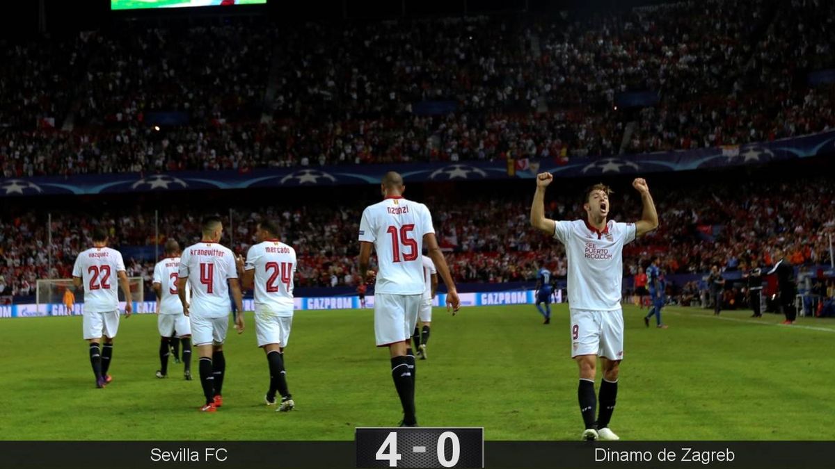 Un gol del Lyon en Turín evita que la fiesta sea completa en Sevilla