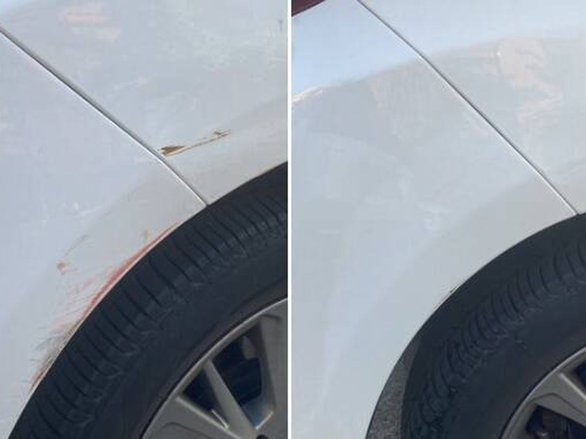 Foto: Un usuario de Twitter revela su truco para quitar los arañazos de la pintura del coche.(Twitter)