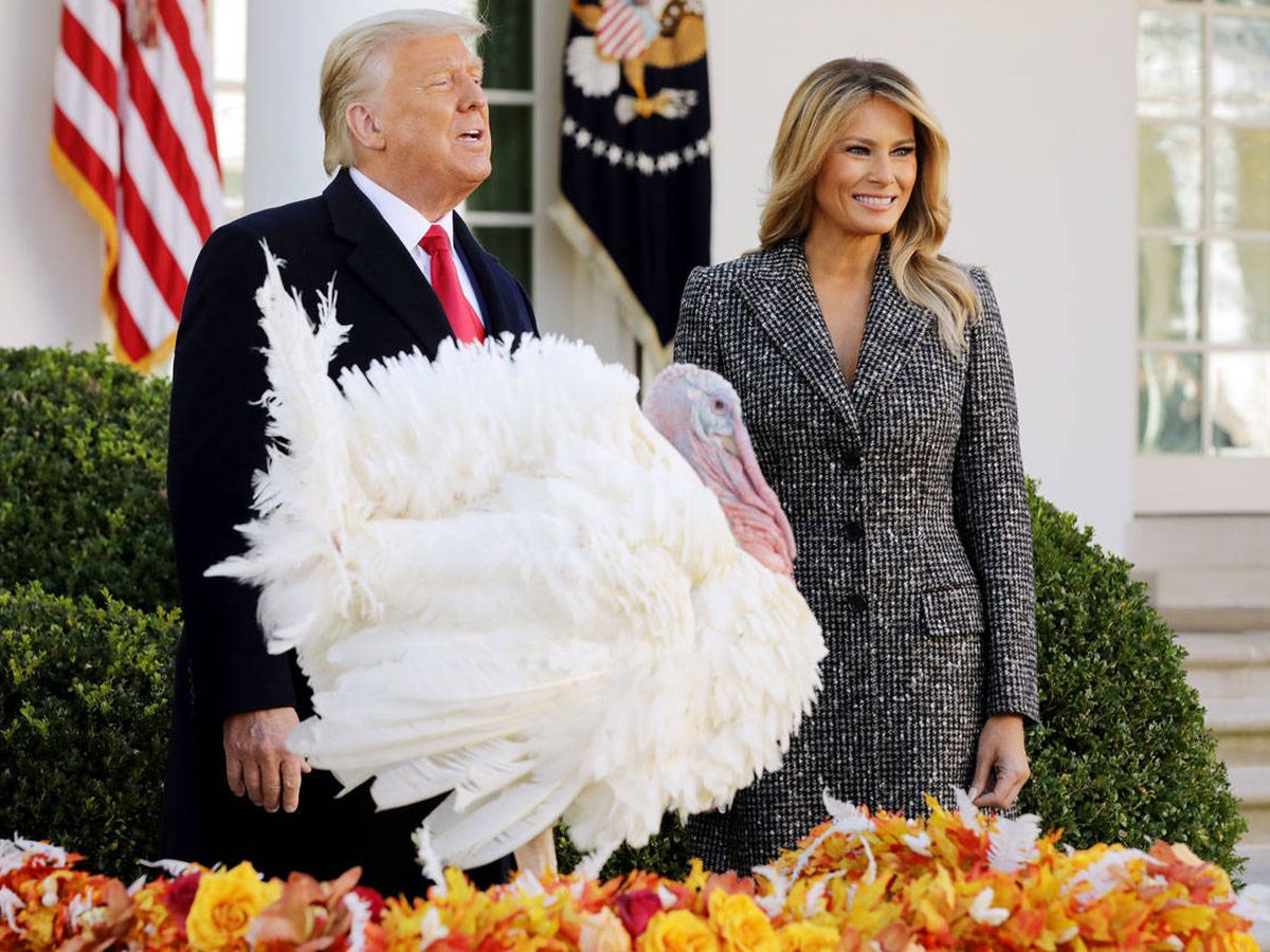 Foto: Melania y Donald Trump, en Acción de Gracias. (Getty)