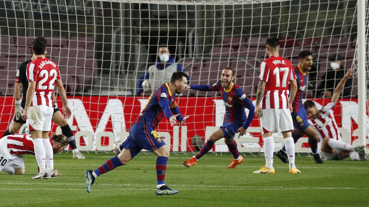 Leo Messi celebra su tanto. (Reuters)