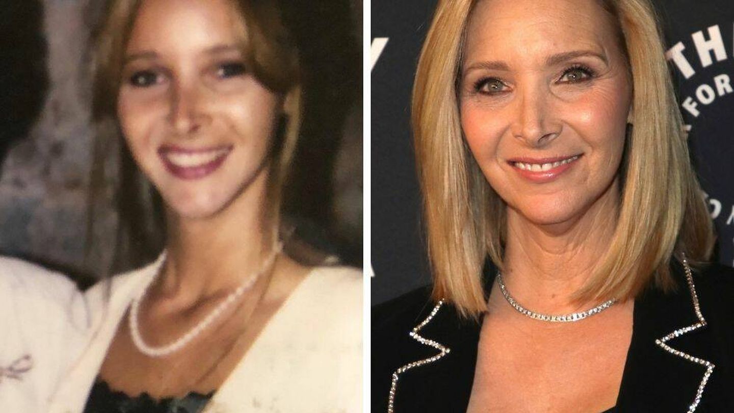Lisa Kudrow, antes y después de la rinoplastia. (Instagram @lisakudrow / Getty)