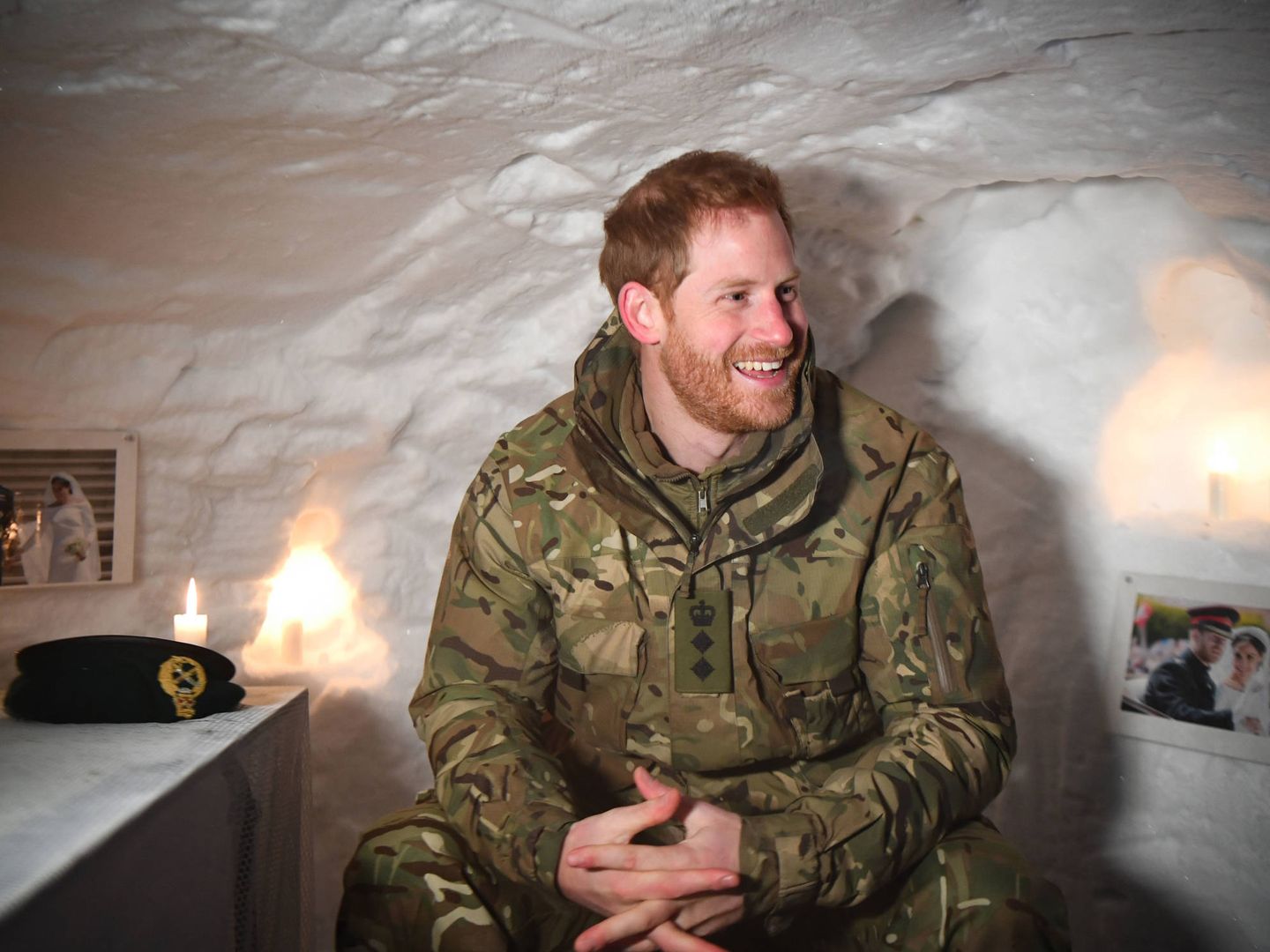 El príncipe Harry, durante su visita a tropas militares en el Círculo Polar Ártico. (Getty)